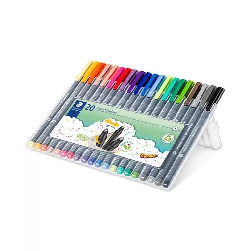 Tűfilc készlet, 0,3 mm, STAEDTLER "Triplus 334", 20 különböző szín