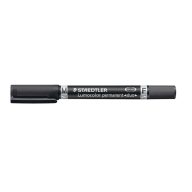   Alkoholos marker, 0,6/1,5 mm, kúpos, kétvégű, STAEDTLER "Lumocolor® duo 348", fekete