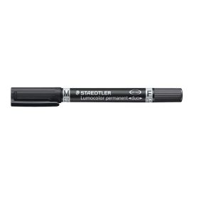   Alkoholos marker, 0,6/1,5 mm, kúpos, kétvégű, STAEDTLER "Lumocolor® duo 348", fekete