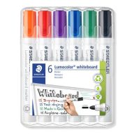   Táblamarker készlet, 2 mm, kúpos, STAEDTLER "Lumocolor® 351", 6 különböző szín