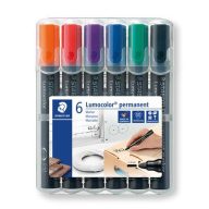   Alkoholos marker készlet, 2 mm, kúpos, STAEDTLER "Lumocolor® 352", 6 különböző szín