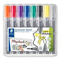   Flipchart marker vegyes készlet, 2/2-5 mm, STAEDTLER "Lumocolor® 356", 8 különböző szín