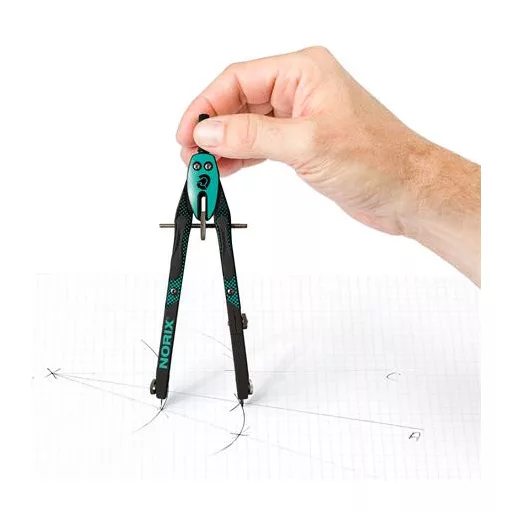 Körző készlet, precíziós, 3 darabos, STAEDTLER "Norix® 555", zöld