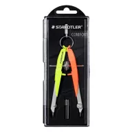   Körző készlet, precíziós, 2 darabos, STAEDTLER "Mars Comfort 556", neon sárga/narancs