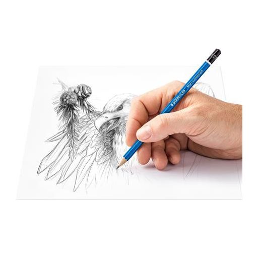 Grafitceruza készlet, hegyezővel, radírral, hatszögletű, STAEDTLER "Mars Lumograph 100", 6 különböző keménység