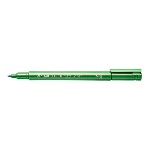 Dekormarker, 1-2 mm, kúpos, STAEDTLER "8323", metálzöld