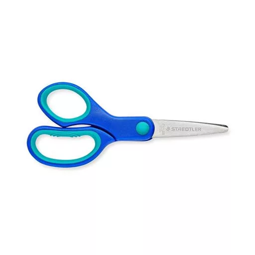 Olló, iskolai, 14 cm, balkezes, STAEDTLER "Noris 965", kék
