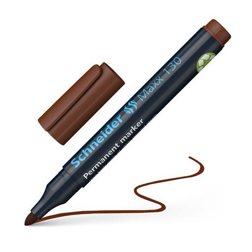 Alkoholos marker, 1-3 mm, kúpos, SCHNEIDER "Maxx 130", barna