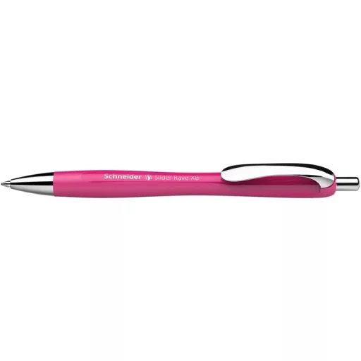 Golyóstoll, 0,7 mm, nyomógombos, SCHNEIDER "Slider Rave XB", magenta