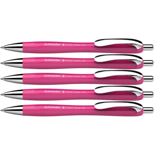 Golyóstoll, 0,7 mm, nyomógombos, SCHNEIDER "Slider Rave XB", magenta