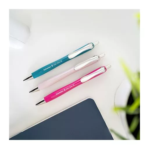 Golyóstoll, 0,7 mm, nyomógombos, SCHNEIDER "Slider Rave XB", magenta