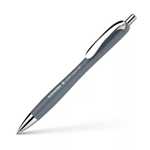 Golyóstoll, 0,7 mm, nyomógombos, SCHNEIDER "Slider Rave XB", szürke