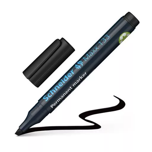 Alkoholos marker, 1-4 mm, vágott, SCHNEIDER "Maxx 133", fekete
