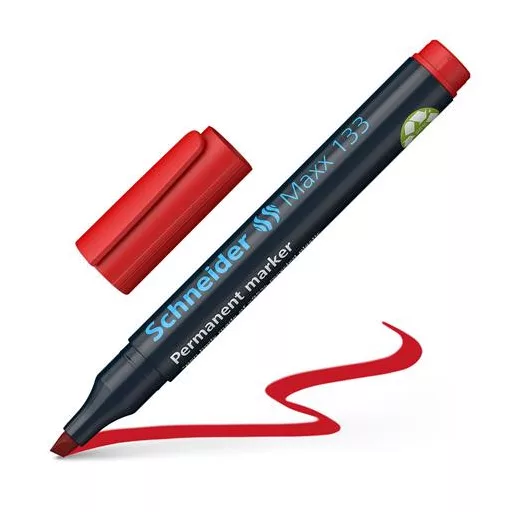 Alkoholos marker, 1-4 mm, vágott, SCHNEIDER "Maxx 133", piros
