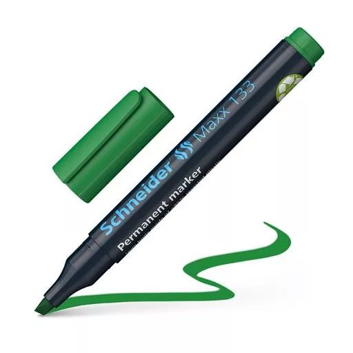 Alkoholos marker, 1-4 mm, vágott, SCHNEIDER "Maxx 133", zöld