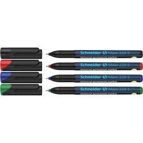   Alkoholos marker készlet, OHP, 0,4 mm, SCHNEIDER "Maxx 220 S", 4 különböző szín