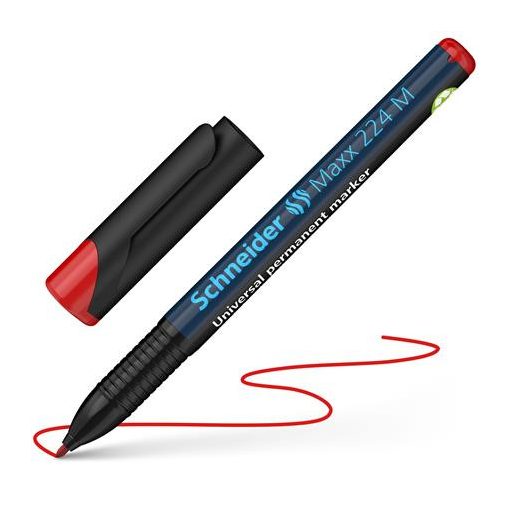 Alkoholos marker, OHP, 1 mm, SCHNEIDER "Maxx 224 M", piros