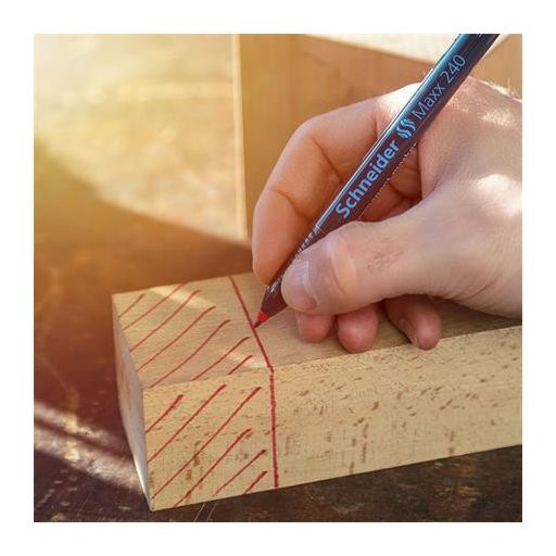 Alkoholos marker, 1-2 mm, kúpos, SCHNEIDER "Maxx 240", piros