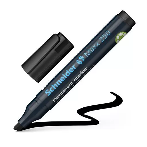 Alkoholos marker, 2-7 mm, vágott, SCHNEIDER "Maxx 250", fekete