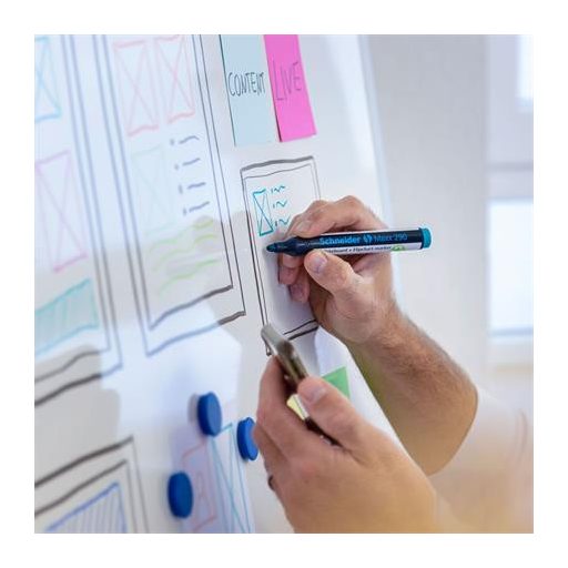 Tábla- és flipchart marker, 2-3 mm, kúpos, SCHNEIDER "Maxx 290", kék