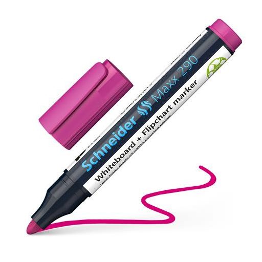 Tábla- és flipchart marker, 2-3 mm, kúpos, SCHNEIDER "Maxx 290", magenta