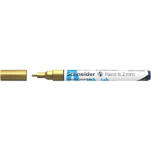 Dekormarker, akril, 2 mm, SCHNEIDER "Paint-It 310", arany