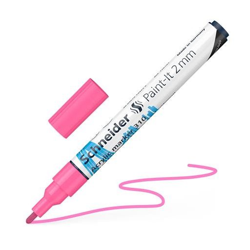 Dekormarker, akril, 2 mm, SCHNEIDER "Paint-It 310", rózsaszín