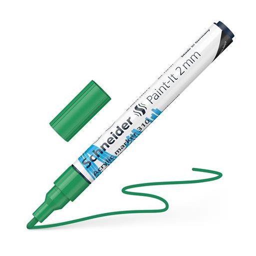 Dekormarker, akril, 2 mm, SCHNEIDER "Paint-It 310", zöld