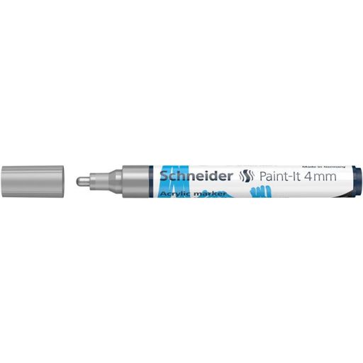 Dekormarker, akril, 4 mm, SCHNEIDER "Paint-It 320", ezüst