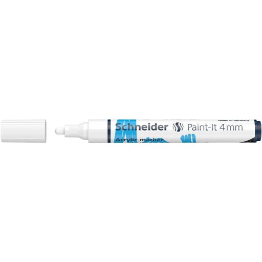 Dekormarker, akril, 4 mm, SCHNEIDER "Paint-It 320", fehér