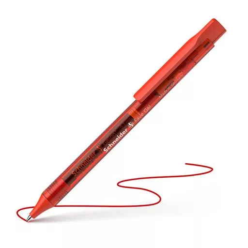 Zseléstoll, 0,4 mm, nyomógombos, SCHNEIDER "Fave Gel", piros