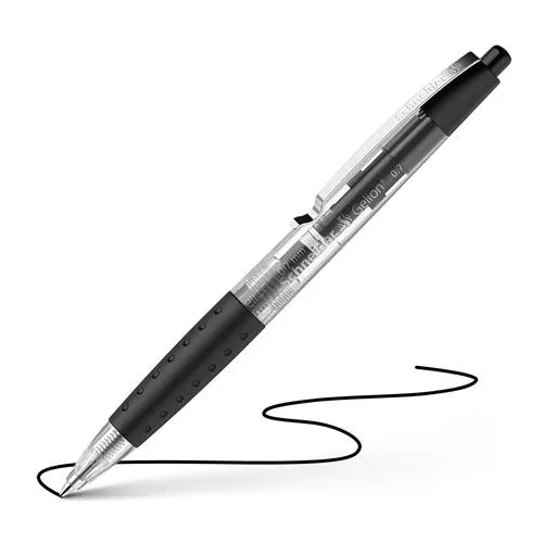 Zseléstoll, 0,4 mm, nyomógombos, SCHNEIDER "Gelion +", fekete