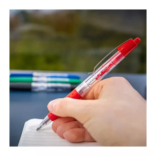 Zseléstoll, 0,4 mm, nyomógombos, SCHNEIDER "Gelion +", piros