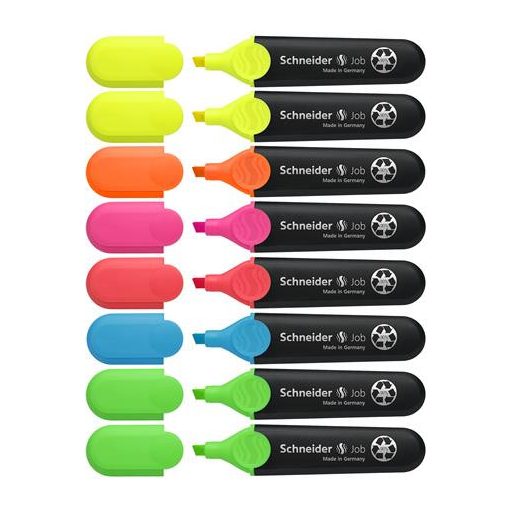 Szövegkiemelő készlet, 1-5 mm, SCHNEIDER "Job 150", 6+2 szín