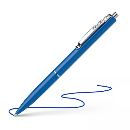 Golyóstoll, 0,5 mm, nyomógombos, SCHNEIDER "K15", kék