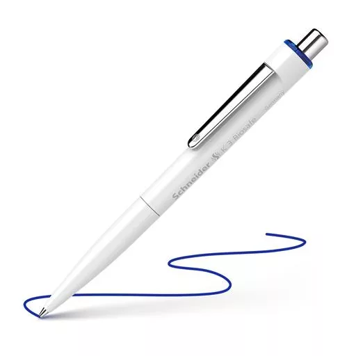 Golyóstoll, 0,5 mm, nyomógombos, SCHNEIDER "K3 Biosafe", kék
