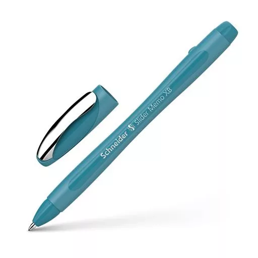 Golyóstoll, 0,7 mm, kupakos, SCHNEIDER "Slider Memo XB", pávakék