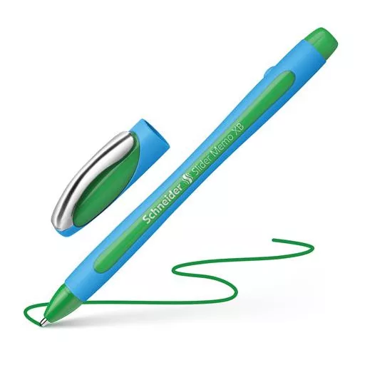 Golyóstoll, 0,7 mm, kupakos, SCHNEIDER "Slider Memo XB", zöld