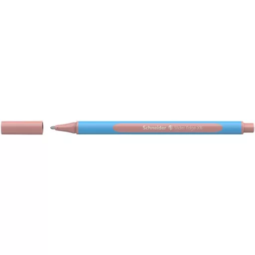 Golyóstoll, 0,7 mm, kupakos, SCHNEIDER "Slider Edge XB Pastel", halvány piros