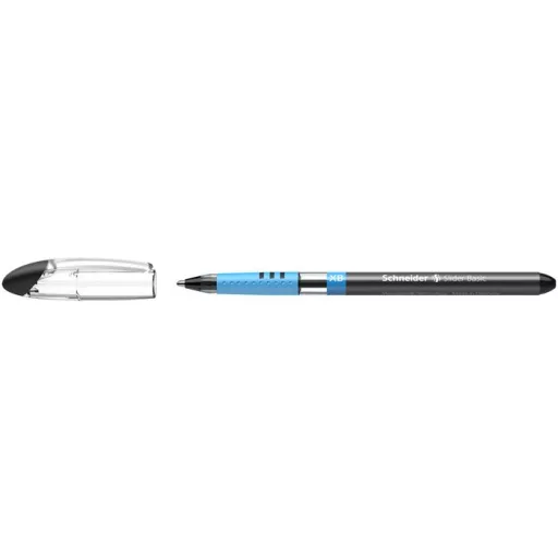 Golyóstoll, 0,7 mm, kupakos, SCHNEIDER "Slider Basic XB", fekete