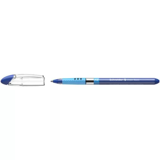 Golyóstoll, 0,7 mm, kupakos, SCHNEIDER "Slider Basic XB", kék