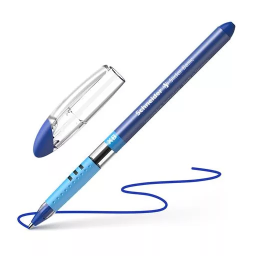 Golyóstoll, 0,7 mm, kupakos, SCHNEIDER "Slider Basic XB", kék