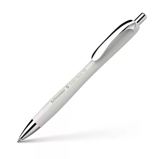 Golyóstoll, 0,7 mm, nyomógombos, SCHNEIDER "Slider Rave XB", ezüst szürke