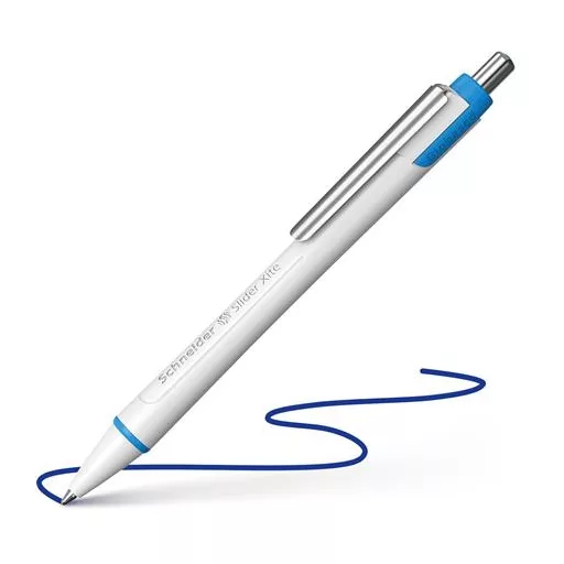 Golyóstoll, 0,7 mm, nyomógombos, SCHNEIDER "Slider Xite", kék