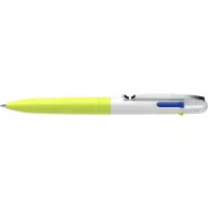   Golyóstoll, 0,5 mm, nyomógombos, négyszínű, SCHNEIDER "Take 4 Neon", sárga-fehér