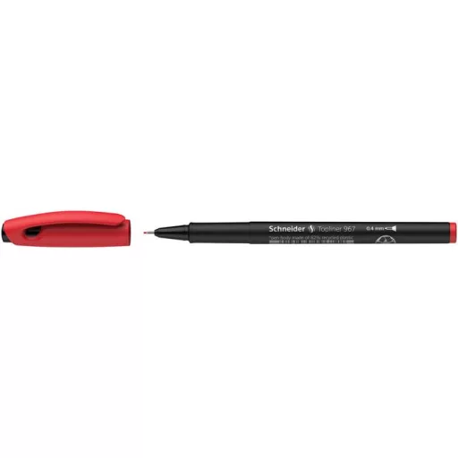 Tűfilc, 0,4 mm, SCHNEIDER "Topliner 967", piros
