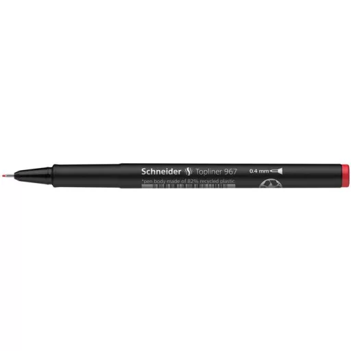 Tűfilc, 0,4 mm, SCHNEIDER "Topliner 967", piros