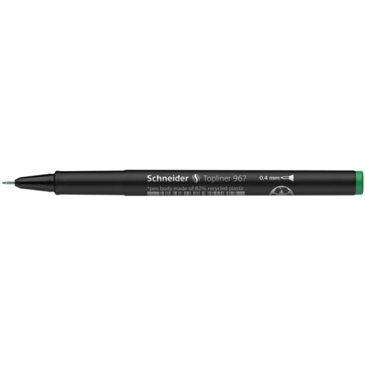 Tűfilc, 0,4 mm, SCHNEIDER "Topliner 967", zöld