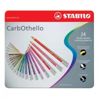   Pasztell ceruza készlet, kerek, fém doboz, STABILO "CarbOthello", 24 különböző szín