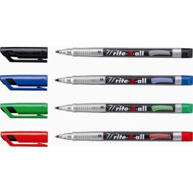   Alkoholos marker, 1 mm, kúpos, STABILO "Write-4-all", piros